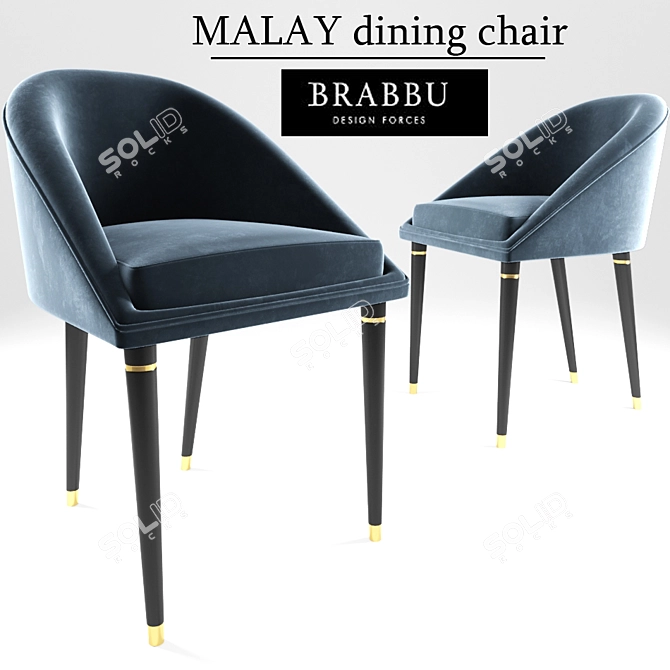 Elegant Malay Dining Chair 3D model image 1