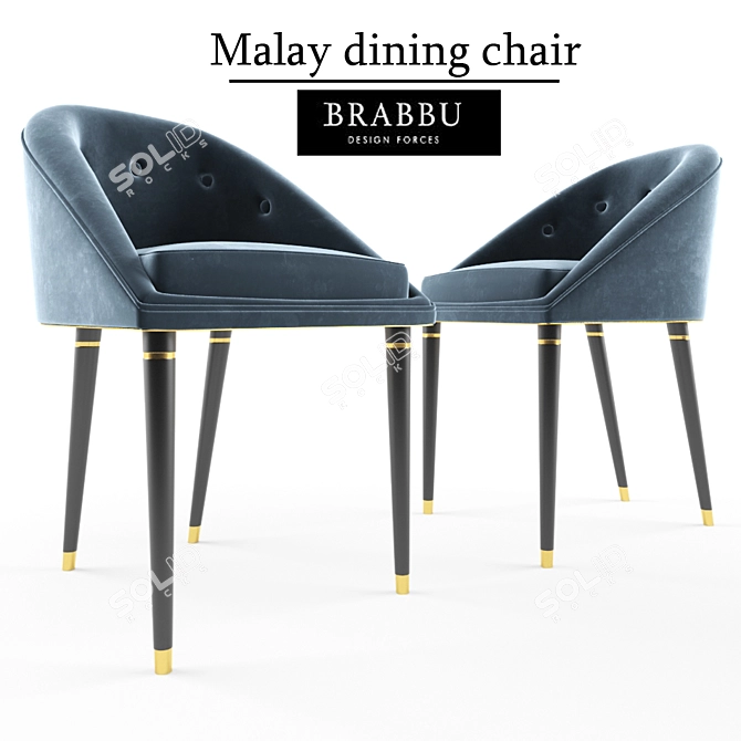 Elegant Malay Dining Chair 3D model image 1