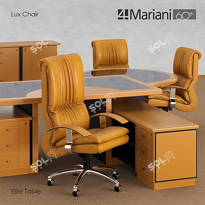 4Mariani Lux Chair & Elite Table: Elegant Office Furniture 3D model image 3