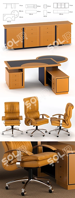 4Mariani Lux Chair & Elite Table: Elegant Office Furniture 3D model image 1