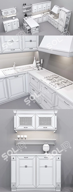 Provençal Elegance: Kitchen Beatrice 3D model image 3