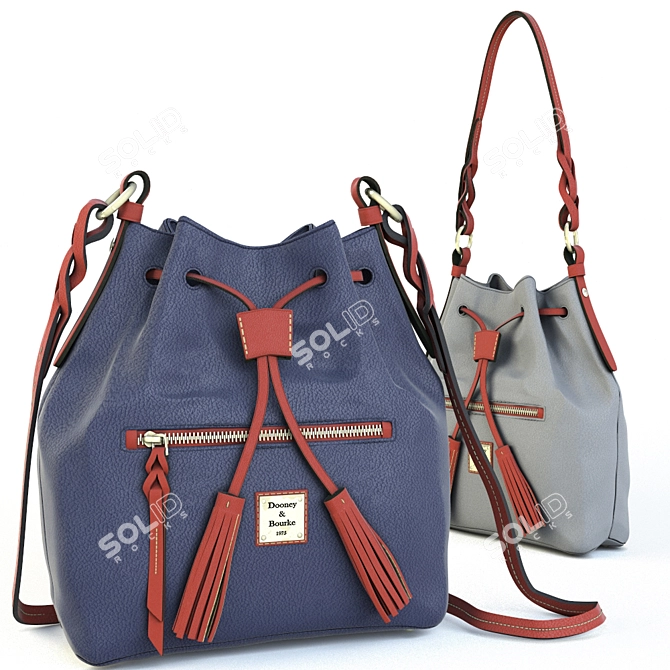 Versatile Dual Handle Handbag: Hidden Long Strap 3D model image 1