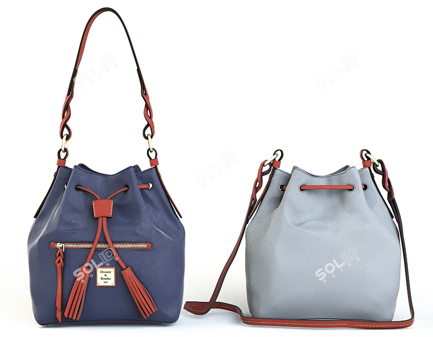 Versatile Dual Handle Handbag: Hidden Long Strap 3D model image 2