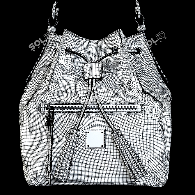 Versatile Dual Handle Handbag: Hidden Long Strap 3D model image 3
