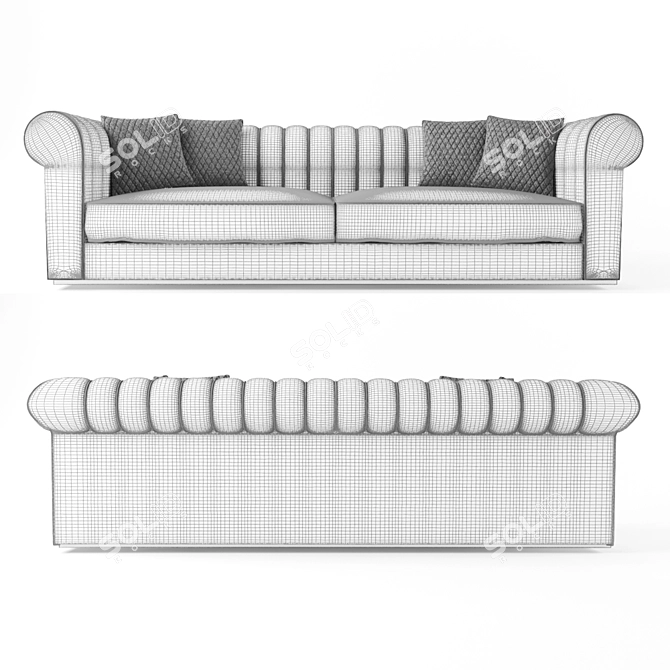 Luxurious Nubuck Leather Italian Sofa 3D model image 3