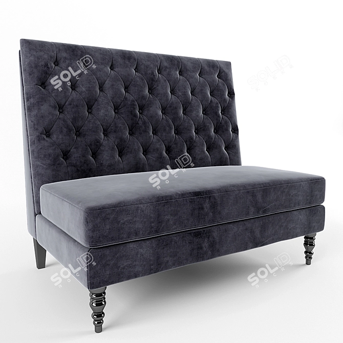 Elegant Skylark Velvet Banquette 3D model image 1