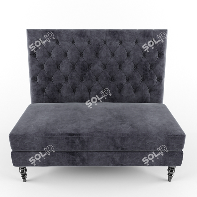 Elegant Skylark Velvet Banquette 3D model image 2