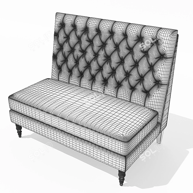 Elegant Skylark Velvet Banquette 3D model image 3