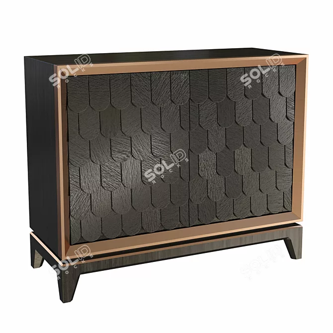 Modern Black and Bronze GOTO Design MINHO Chest of Drawers 3D model image 2