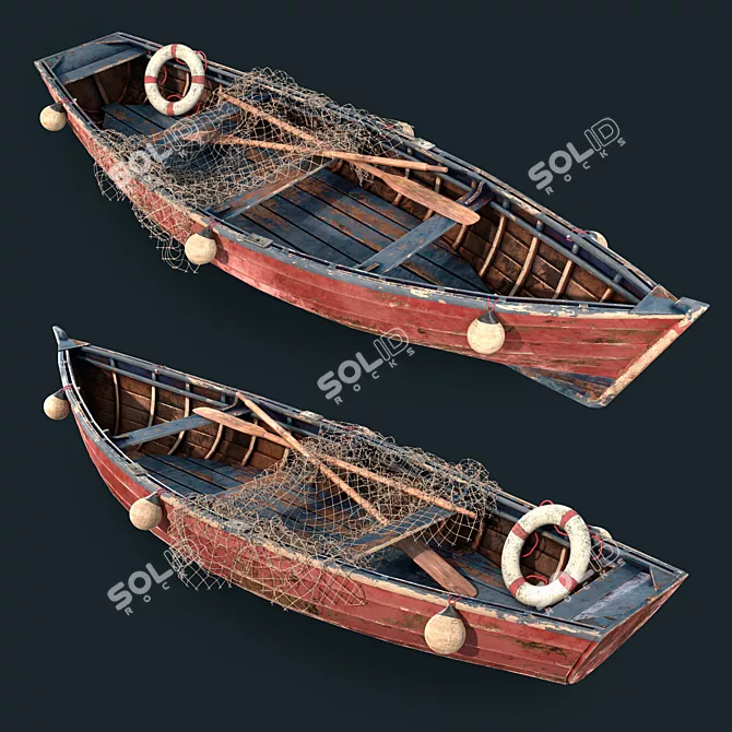 Vintage Fishing Boat 3D model image 2