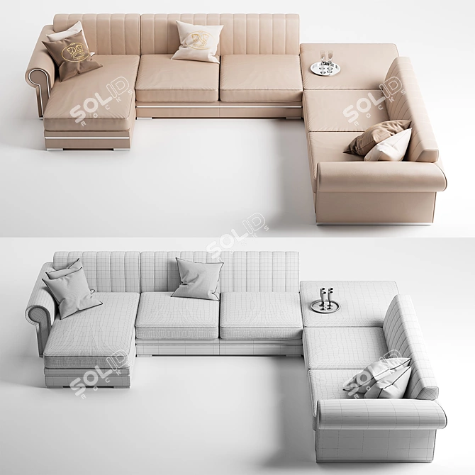 Quincy Angular Sofa: Charming Modern Luxury 3D model image 3