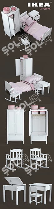 IKEA Sundvik Children's Room Set 3D model image 2