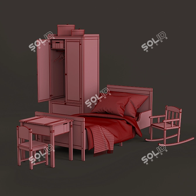 IKEA Sundvik Children's Room Set 3D model image 3