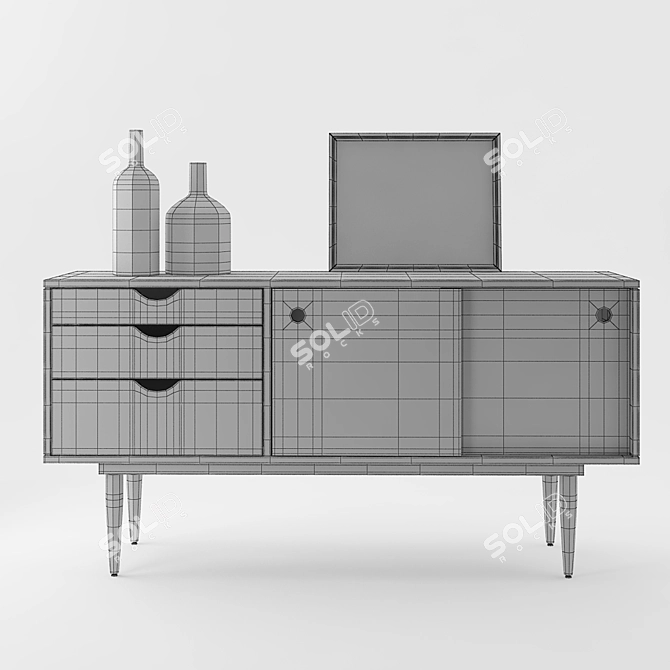 FIDAR: Stylish Rosewood Media Cabinet 3D model image 3