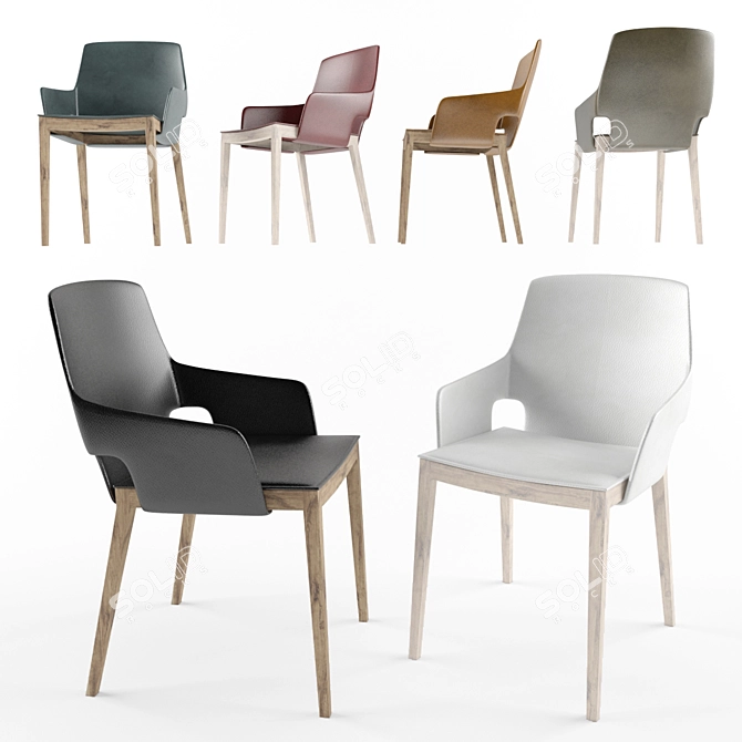 Sophisticated Shu Chair: Refined Elegance 3D model image 1