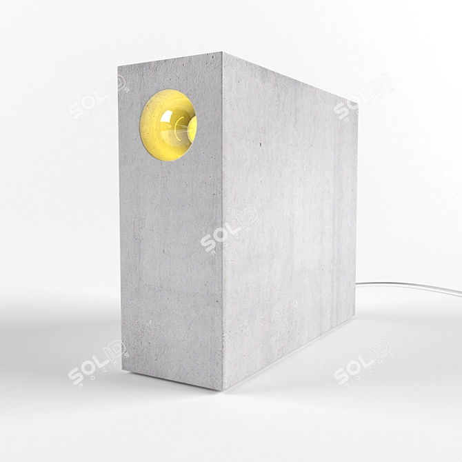 Industrial Concrete Table Light 3D model image 1