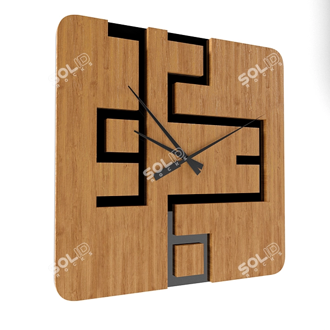 Vintage Wooden Wall Clock 3D model image 1