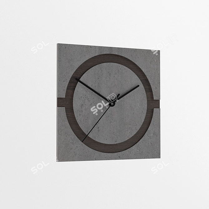 Modern 2-in-1 Wall Clock 3D model image 3