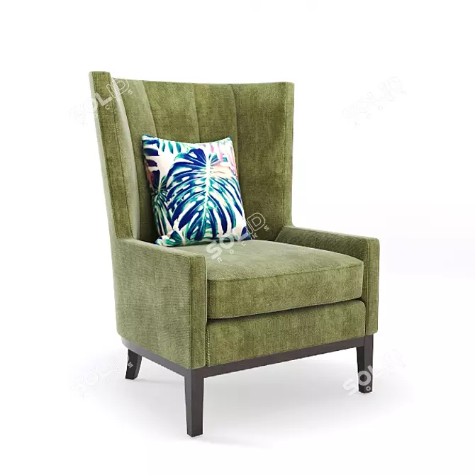 Vida Classic Teal Armchair 3D model image 1