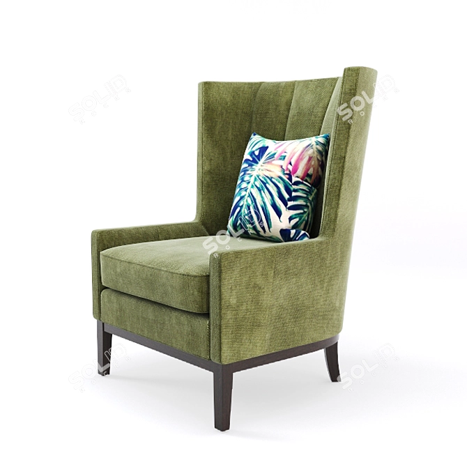 Vida Classic Teal Armchair 3D model image 2