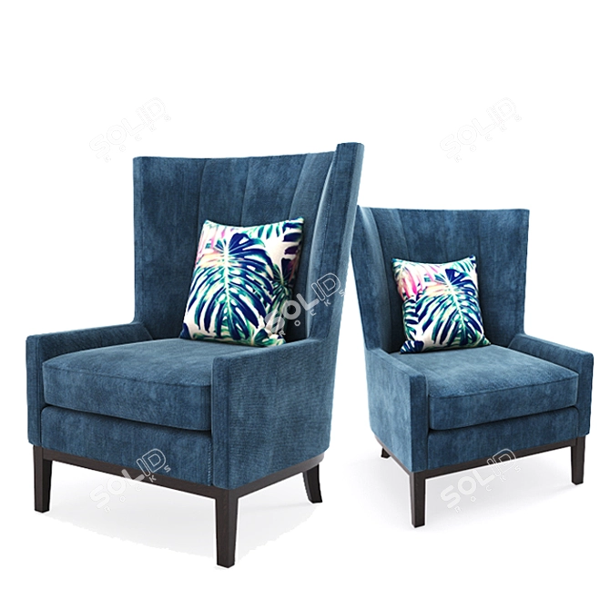 Vida Classic Teal Armchair 3D model image 3