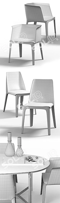 Flexform Modern Dining Set 3D model image 3