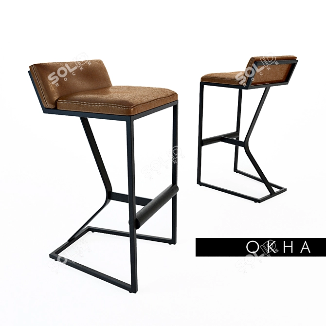 Stylish OKHA FAYE Barstool 3D model image 1