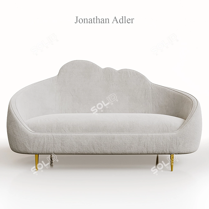 Elegant Ether Settee by Jonathan Adler 3D model image 1