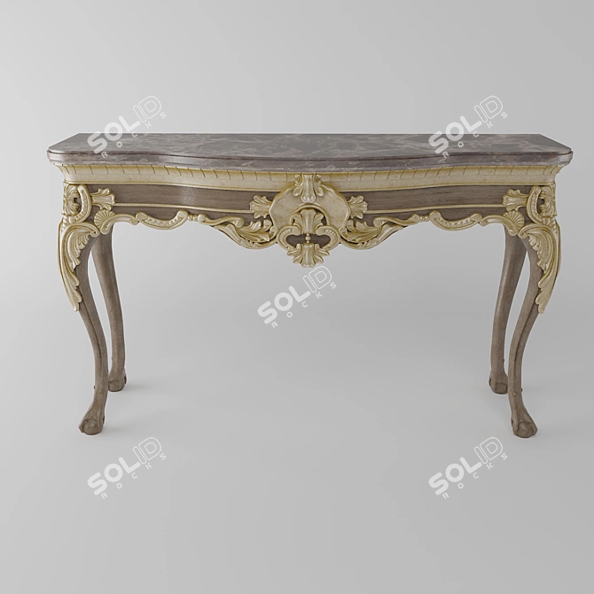 Carved Console Table: Elegant and Ornate 3D model image 2