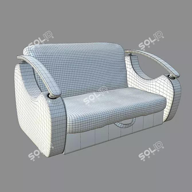 Vintage Newspaper Sofa | Stylish, PBR-textured Design 3D model image 3