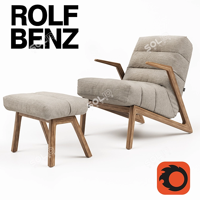 Modern Elegance: ROLF BENZ Armchair 580 3D model image 1