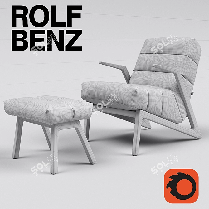 Modern Elegance: ROLF BENZ Armchair 580 3D model image 3