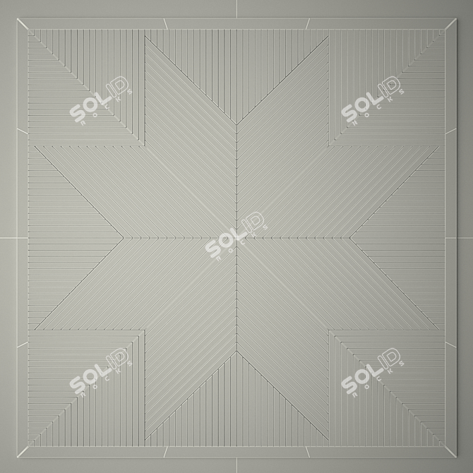 Modern Art Wall Panel 3D model image 2