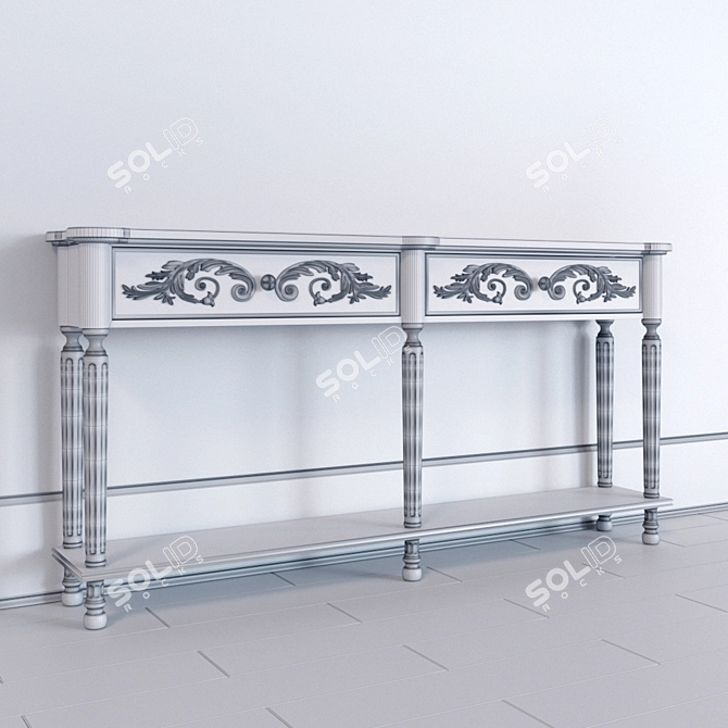 Opulent Gilded Console: Width182cm, Deep 30cm, Height 92cm 3D model image 3