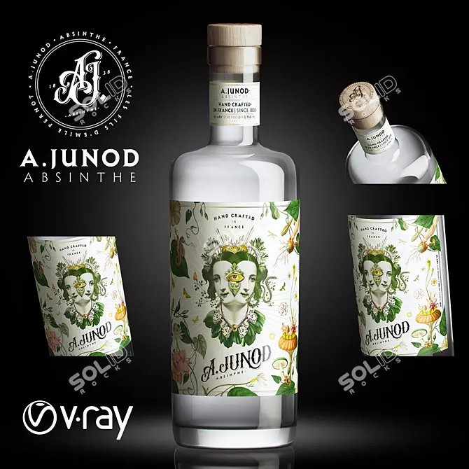 Authentic French Artisan Absinthe 3D model image 1