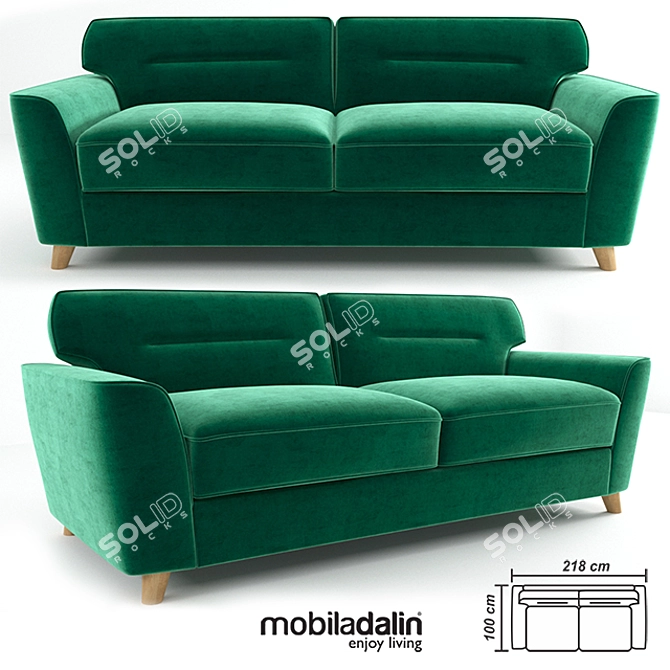 Stockholm Sofa: Modern Romanian Design 3D model image 1
