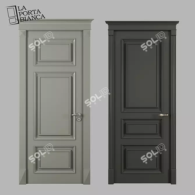 Elegant Sayerlack Classic Doors 3D model image 1