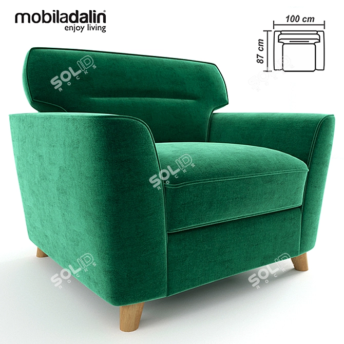 Stockholm Chair: Stylish, Comfortable & Made in Romania 3D model image 1