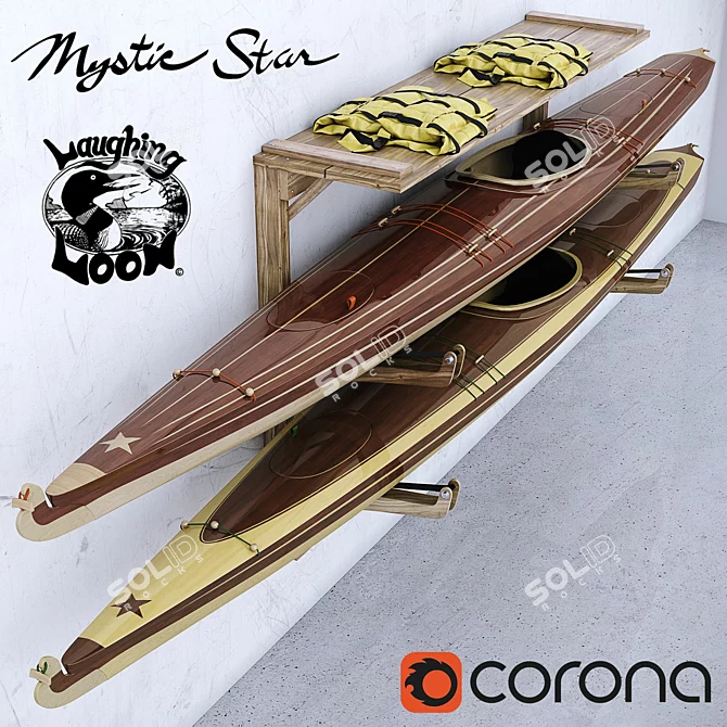 Mystic Star Kayak: Sleek and Lightweight! 3D model image 1