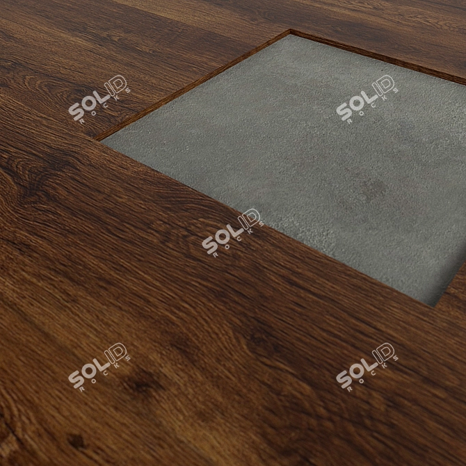 Wooden Table with Concrete Legs 3D model image 2