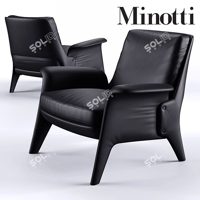 Elegant Minotti Glover Armchair 3D model image 1