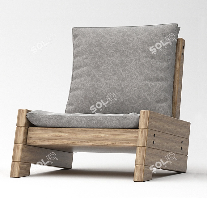 Rustic Outdoor Chair 3D model image 1