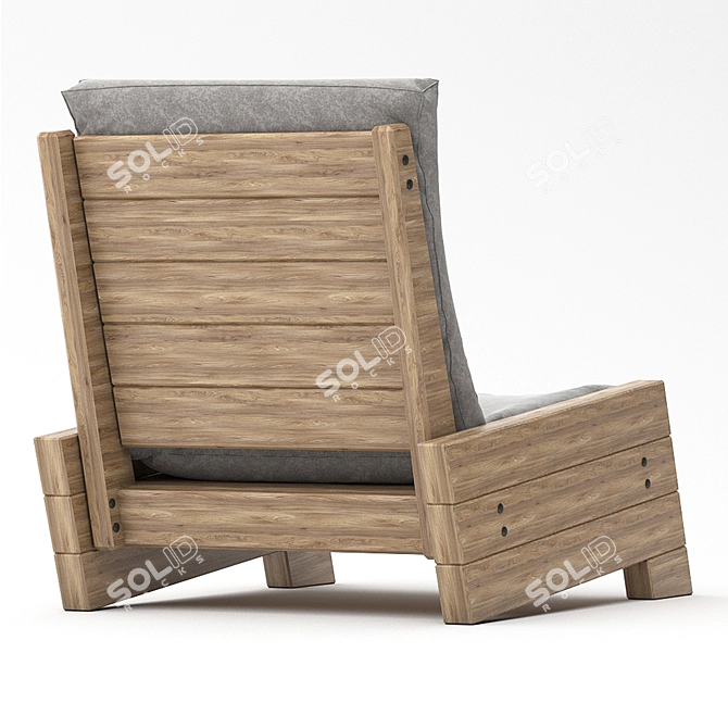 Rustic Outdoor Chair 3D model image 2