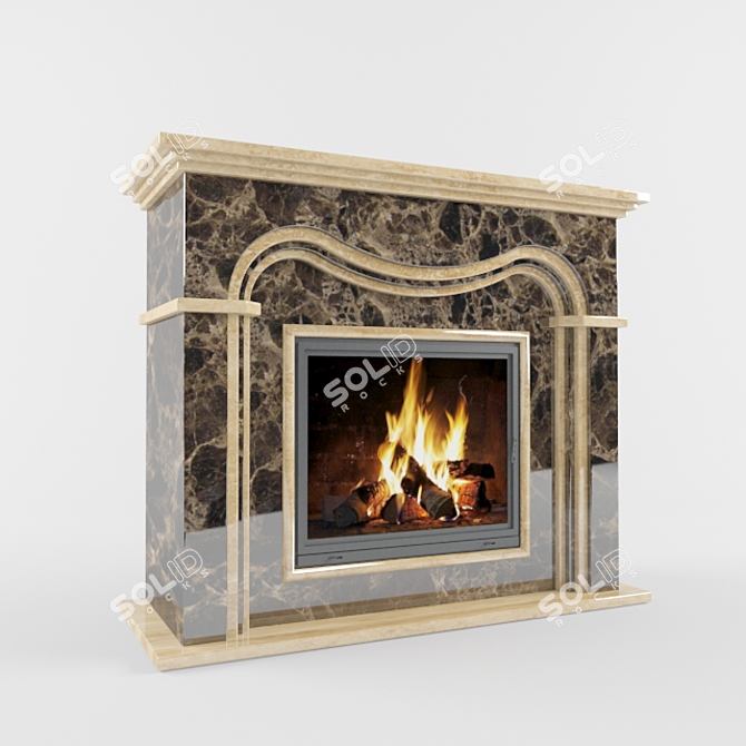 Marble Fireplace: 31st Version 3D model image 2