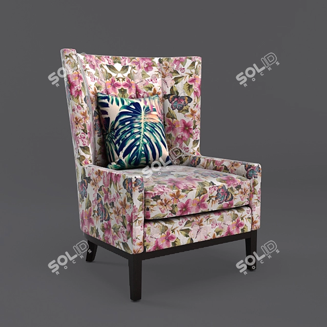 Elegant Lilian Armchair: Comfort and Style 3D model image 1