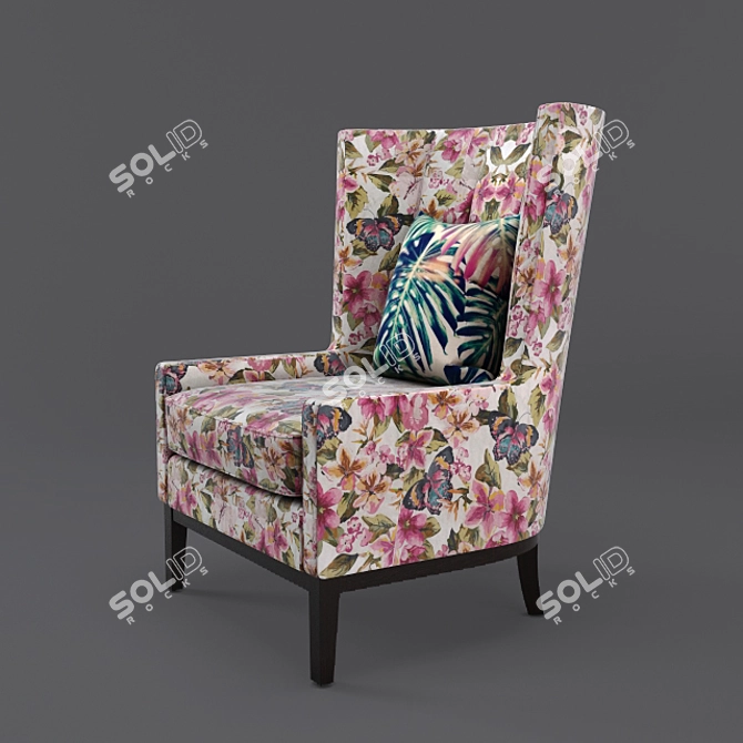 Elegant Lilian Armchair: Comfort and Style 3D model image 2