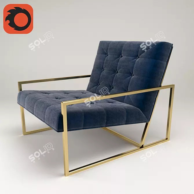 Elegant Goldfinger Lounge Chair 3D model image 1