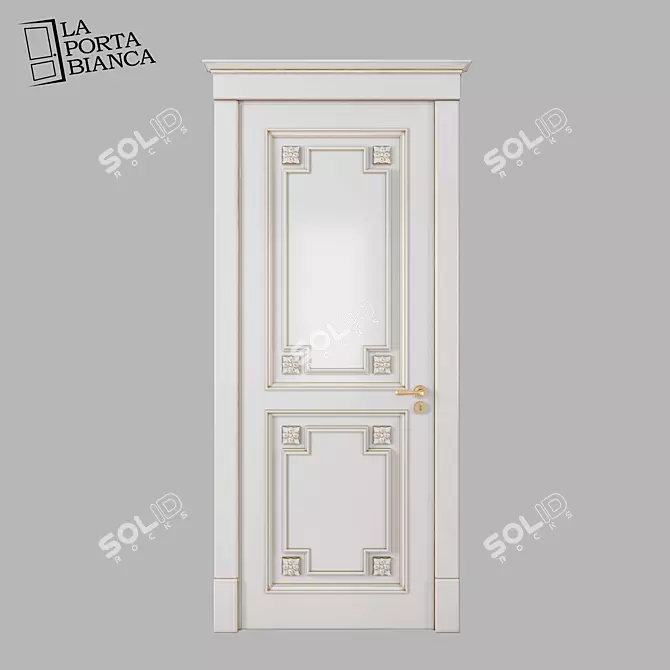 Elegant Geometric Filigree Door 3D model image 1