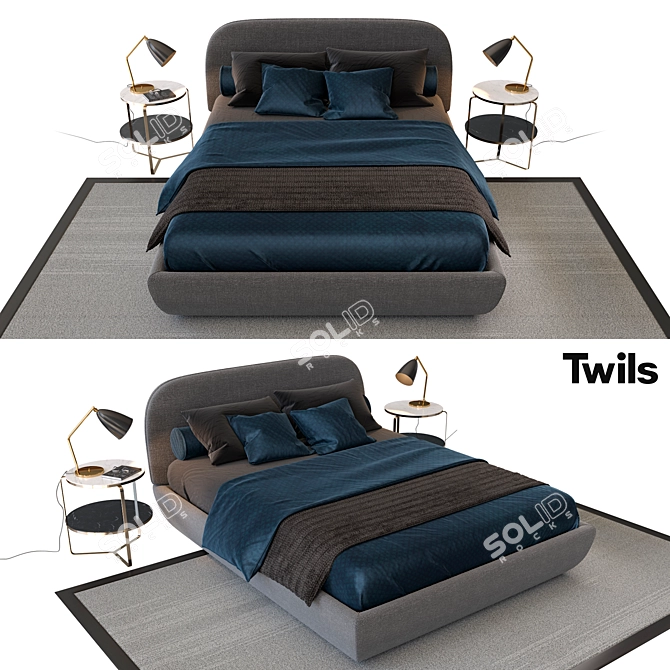 Luxurious Twils Ekeko Bed 3D model image 1