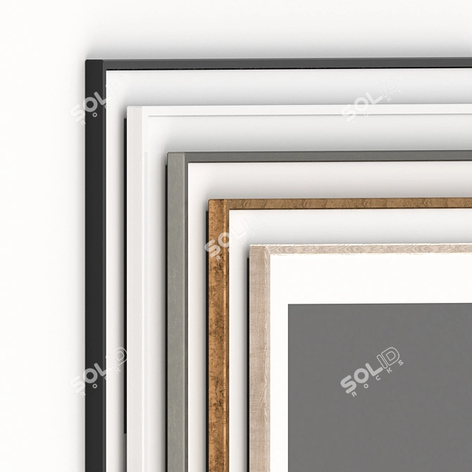 Modern Set of 5 Frames 3D model image 2